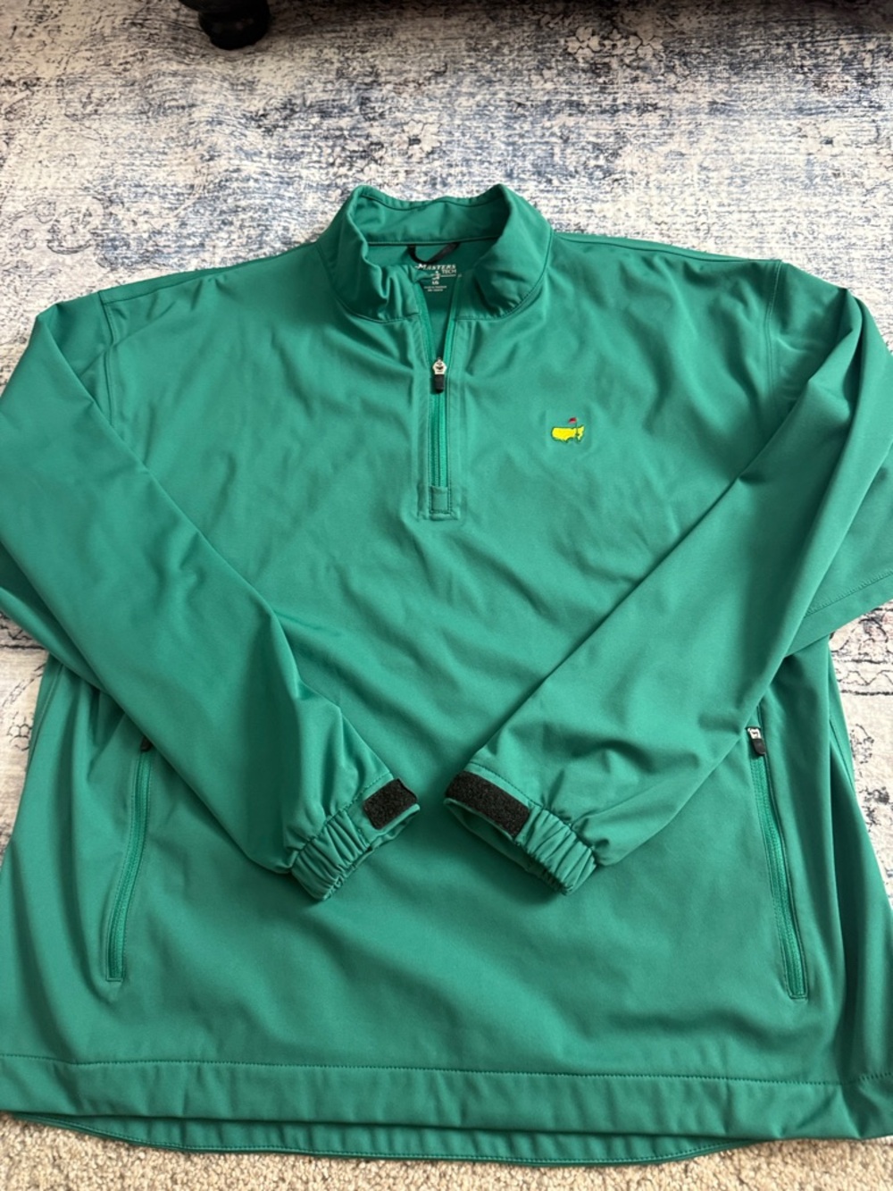 Masters golf collection Green Quarter-Zip Pullover with Yellow Embroidery